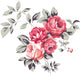 Vintage Pink Roses Wall Decal