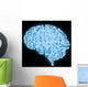 Illustration of circuit board in human brain form Wall Mural