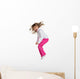 happy little girl  jumping Wall Decal