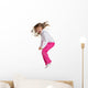 happy little girl  jumping Wall Decal