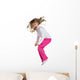 happy little girl  jumping Wall Decal