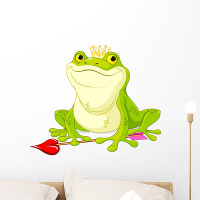 Frog Prince Wall Decal shown on a wall