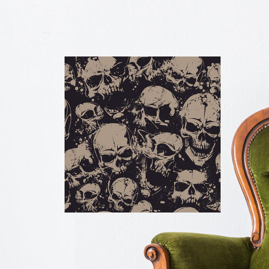 Grunge Skulls Seamless Wall Decal