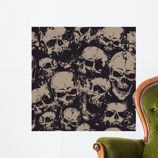 Grunge Skulls Seamless Wall Decal