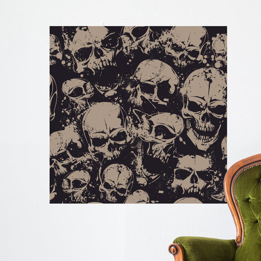 Grunge Skulls Seamless Wall Decal