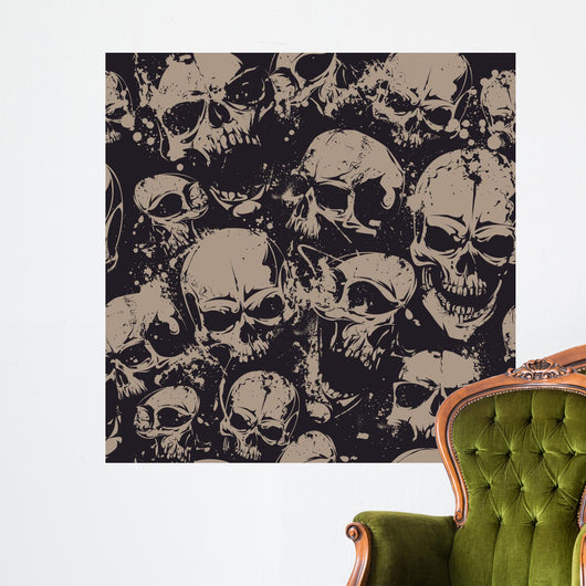 Grunge Skulls Seamless Wall Decal