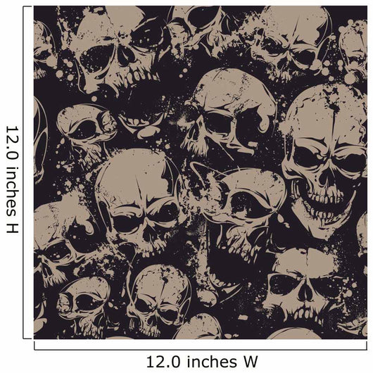 Grunge Skulls Seamless Wall Decal