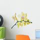 isolated fine lemon yellow orchids on branch Wall Decal