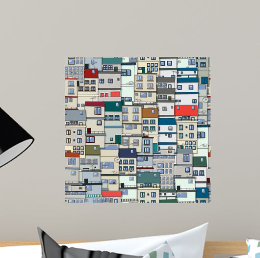 Old Town Seamless Pattern Wall Decal