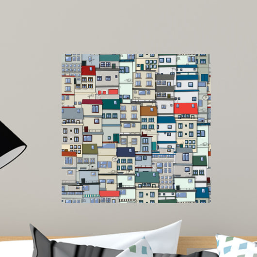 Old Town Seamless Pattern Wall Decal