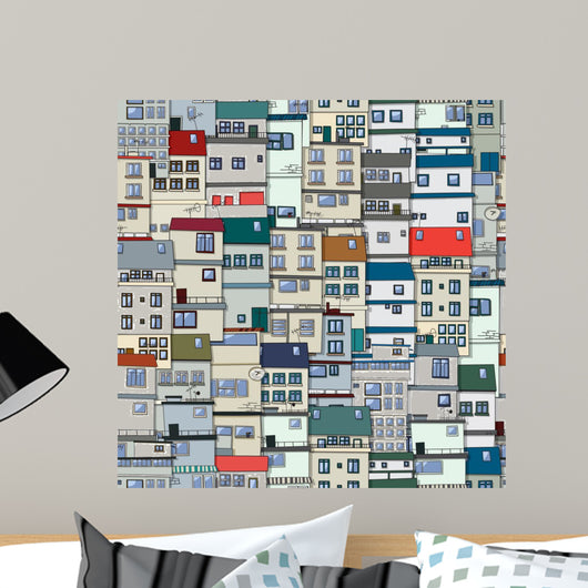 Old Town Seamless Pattern Wall Decal