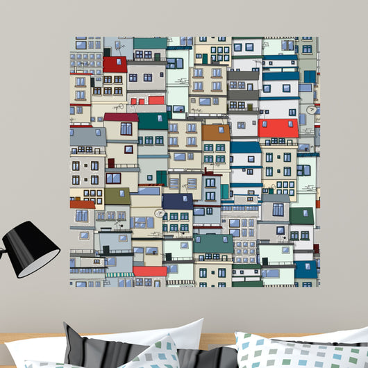 Old Town Seamless Pattern Wall Decal