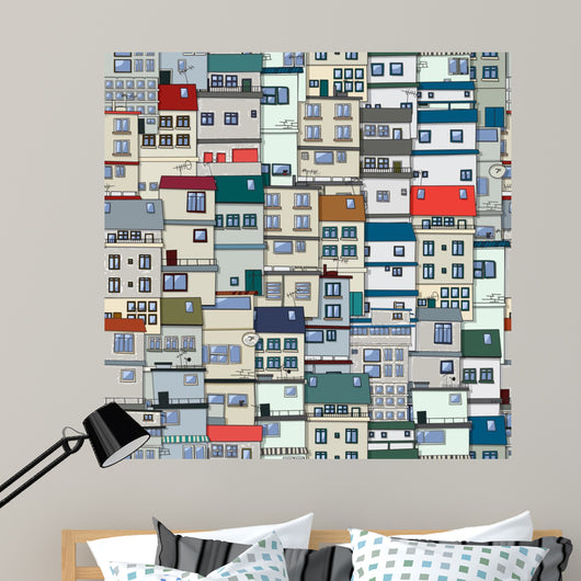 Old Town Seamless Pattern Wall Decal