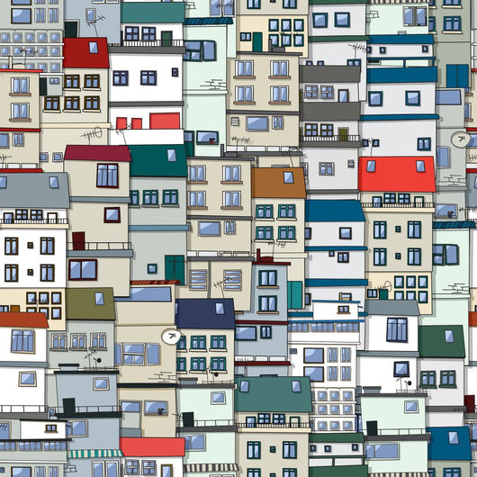 Old Town Seamless Pattern Wall Decal