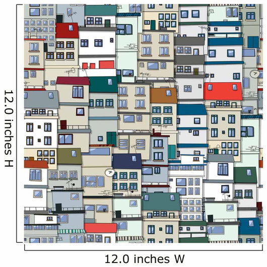 Old Town Seamless Pattern Wall Decal