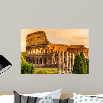 Majestic Coliseum Rome Italy Wall Mural shown on a wall