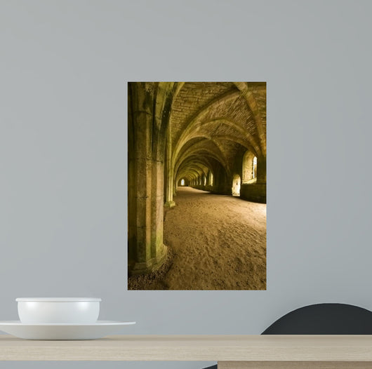 Vaulted ceilings in Fountains Abbey in North Yorkshire 