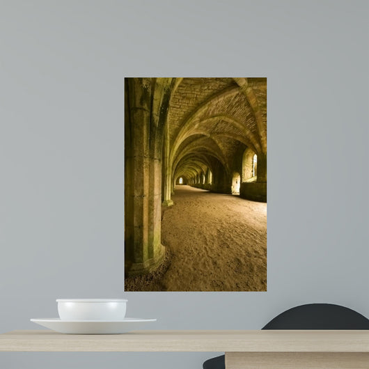 Vaulted ceilings in Fountains Abbey in North Yorkshire 