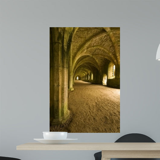 Vaulted ceilings in Fountains Abbey in North Yorkshire 