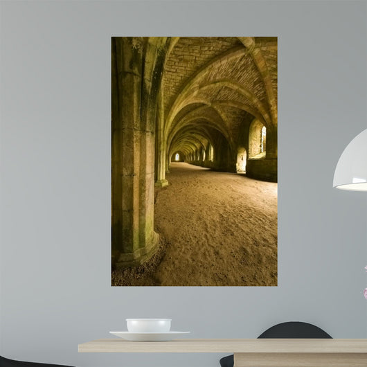 Vaulted ceilings in Fountains Abbey in North Yorkshire 