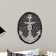 Vintage Hand Drawn Flourish Anchor Badge 