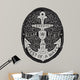 Vintage Hand Drawn Flourish Anchor Badge 