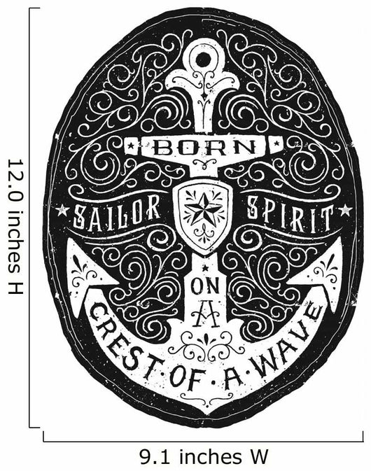 Vintage Hand Drawn Flourish Anchor Badge 