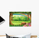 A rainbow and a forest Wall Mural