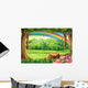 A rainbow and a forest Wall Mural