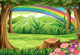 A rainbow and a forest Wall Mural