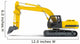 Excavator isolated on white background. Left view Wall Decal