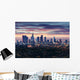 City of Los Angeles California at sunset with light trails 