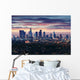 City of Los Angeles California at sunset with light trails 