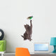 Grey british shorthair cat playing isolated on white Wall Decal