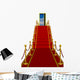 Red carpet path on a ladder with an open door against clouds Wall Decal