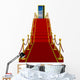 Red carpet path on a ladder with an open door against clouds Wall Decal
