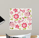Seamless pattern with flowers and butterfly. Cute seamless. Wall Mural