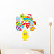 Easter Chick with colorful balloons Wall Decal