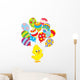 Easter Chick with colorful balloons Wall Decal