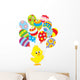 Easter Chick with colorful balloons Wall Decal