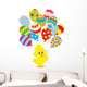 Easter Chick with colorful balloons Wall Decal