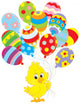 Easter Chick with colorful balloons Wall Decal