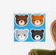 Set of cute baby bear icons Wall Decal