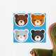 Set of cute baby bear icons Wall Decal