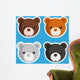 Set of cute baby bear icons Wall Decal