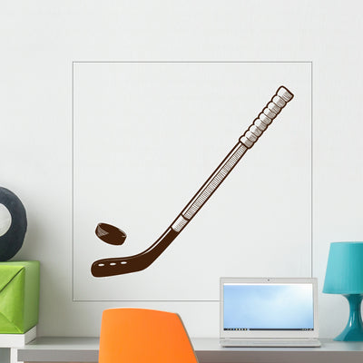 Ice Hockey Stick White shown on a wall