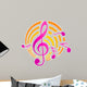 Music themed motif in yellow and pink 