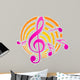 Music themed motif in yellow and pink 