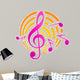 Music themed motif in yellow and pink 