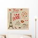 vintage card of Paris Wall Mural